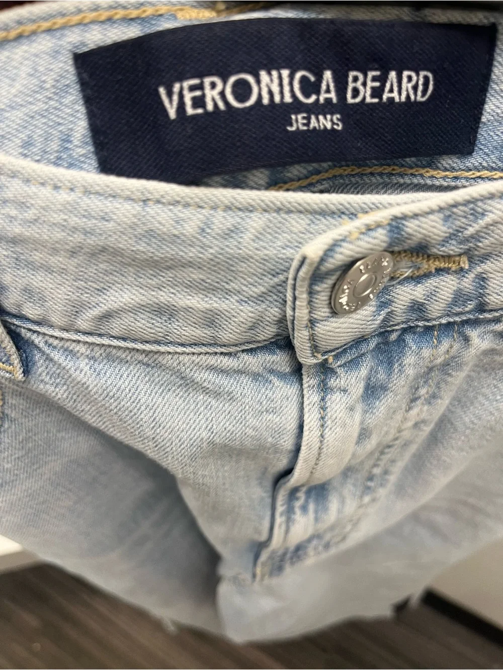 NWT Veronica Beard Taylor High Rise Wide Leg Crop Jeans Pale Stone Blue 30 - Picture 9 of 9